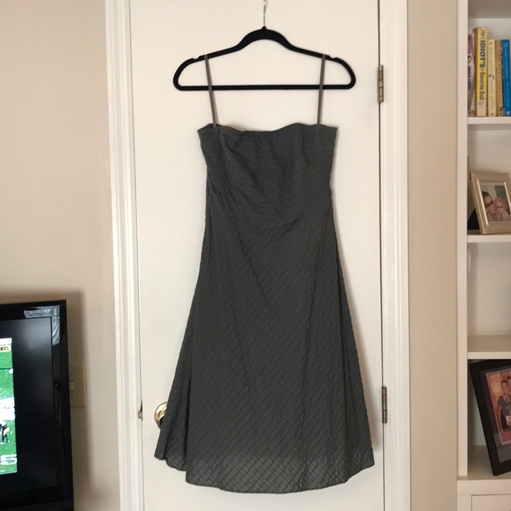 Gray, strapless J. Crew Dress